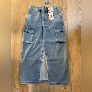 Sincerely Jules denim cargo skirt